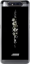 6F hoesje - geschikt voor Samsung Galaxy A80 -  Transparant TPU Case - White flowers in the dark #ffffff