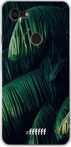 6F hoesje - geschikt voor Google Pixel 3 XL -  Transparant TPU Case - Palm Leaves Dark #ffffff