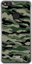 Huawei P10 Lite Hoesje Transparant TPU Case - Woodland Camouflage #ffffff