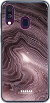 Samsung Galaxy A40 Hoesje Transparant TPU Case - Purple Marble #ffffff