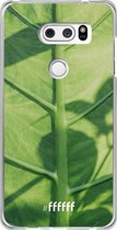 LG V30 (2017) Hoesje Transparant TPU Case - Leaves Macro #ffffff