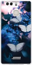 Huawei P9 Hoesje Transparant TPU Case - Blooming Butterflies #ffffff