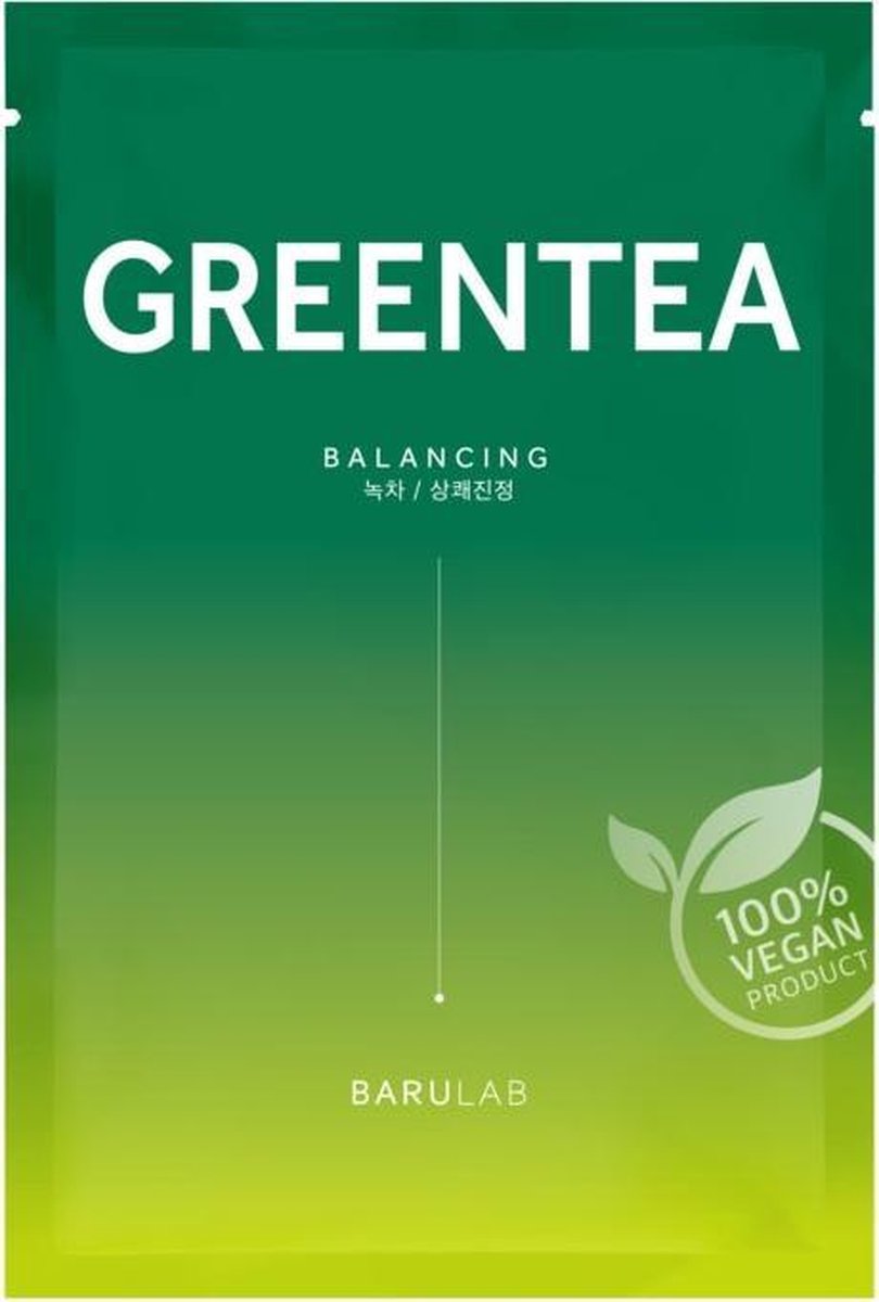 Barulab The Clean Vegan Green Tea Mask 11 g - 1 stuk