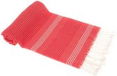 Hamamdoek BeachFun Coral - 180x90cm - dun strandlaken - sneldrogende handdoeken - saunadoek - omslagdoek