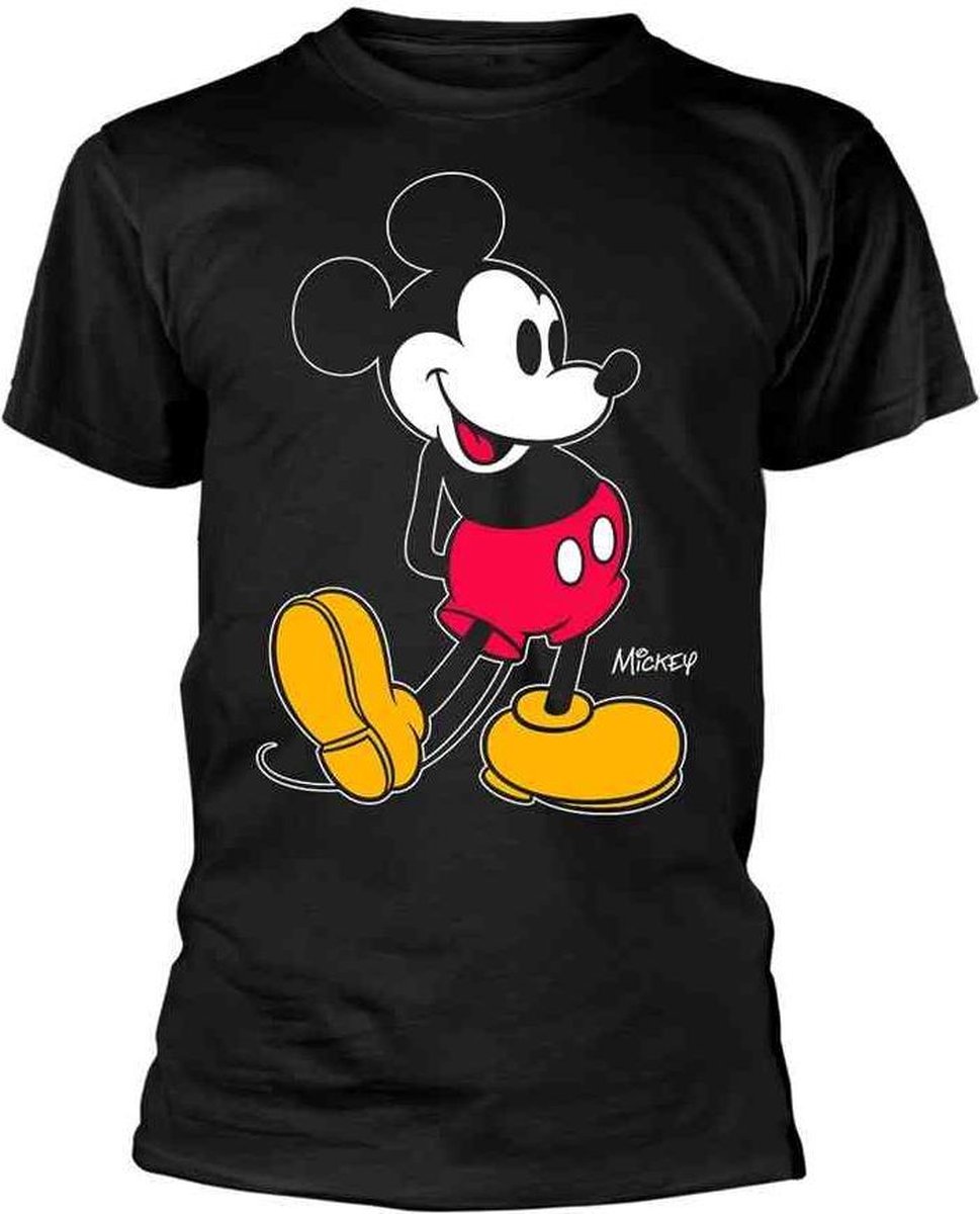 Disney Mickey Mouse Heren Tshirt -XL- Mickey Kick Zwart