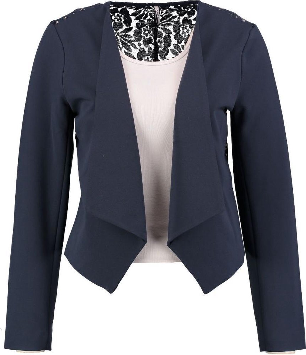 Only kort blauw blazer jasje met kanten rug - Maat 36 | bol.com