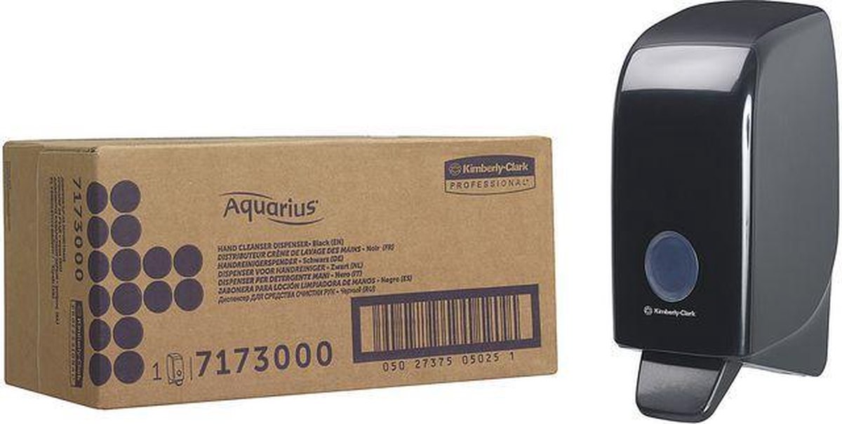 Aquarius (Kimberly-Clark) AQUARIUS*-handzeepdispenser, 1 l, 235 x 116 x 110 mm, zwart