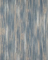 Strepen behang Profhome BV919089-DI vliesbehang hardvinyl warmdruk in reliëf gestructureerd met strepen mat beige grijsblauw wit 5,33 m2
