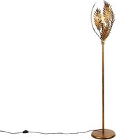 QAZQA botanica - Landelijke Vloerlamp | Staande Lamp - 1 lichts - H 170 cm - Goud/messing -  Woonkamer | Slaapkamer