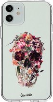 Casetastic Apple iPhone 12 / iPhone 12 Pro Hoesje - Softcover Hoesje met Design - Transparent Skull Print
