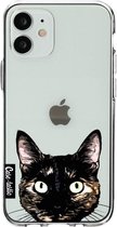 Casetastic Apple iPhone 12 Mini Hoesje - Softcover Hoesje met Design - Peeking Kitty Print