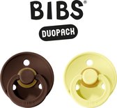 BIBS Fopspeen - Maat 2 (6-18 maanden) DUOPACK - Mocha & Sunshine - BIBS tutjes - BIBS sucettes