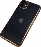 Apple iPhone 11 - Silicone transparant mat hard hoesje Finn goud - Geschikt voor