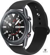 Siliconen Smartwatch bandje - Geschikt voor  Samsung Galaxy 3 Watch sport band 45mm - zwart - Strap-it Horlogeband / Polsband / Armband