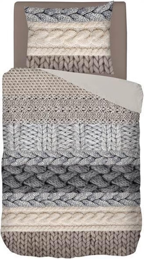 Snoozing Knitted Wool - Flanel - Dekbedovertrek - Multi kleur