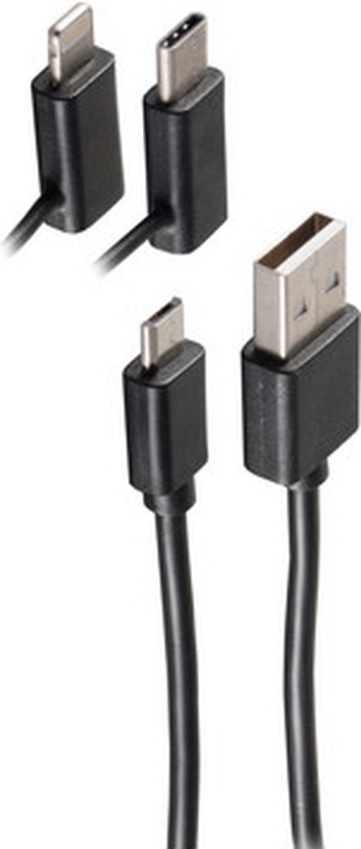 shiverpeaks BS14-15035 USB-kabel USB 2.0 2 m USB A Micro-USB B Zwart