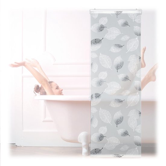 rideau de douche relaxdays transparent - store de douche 240 cm - volet  roulant douche... | bol.com