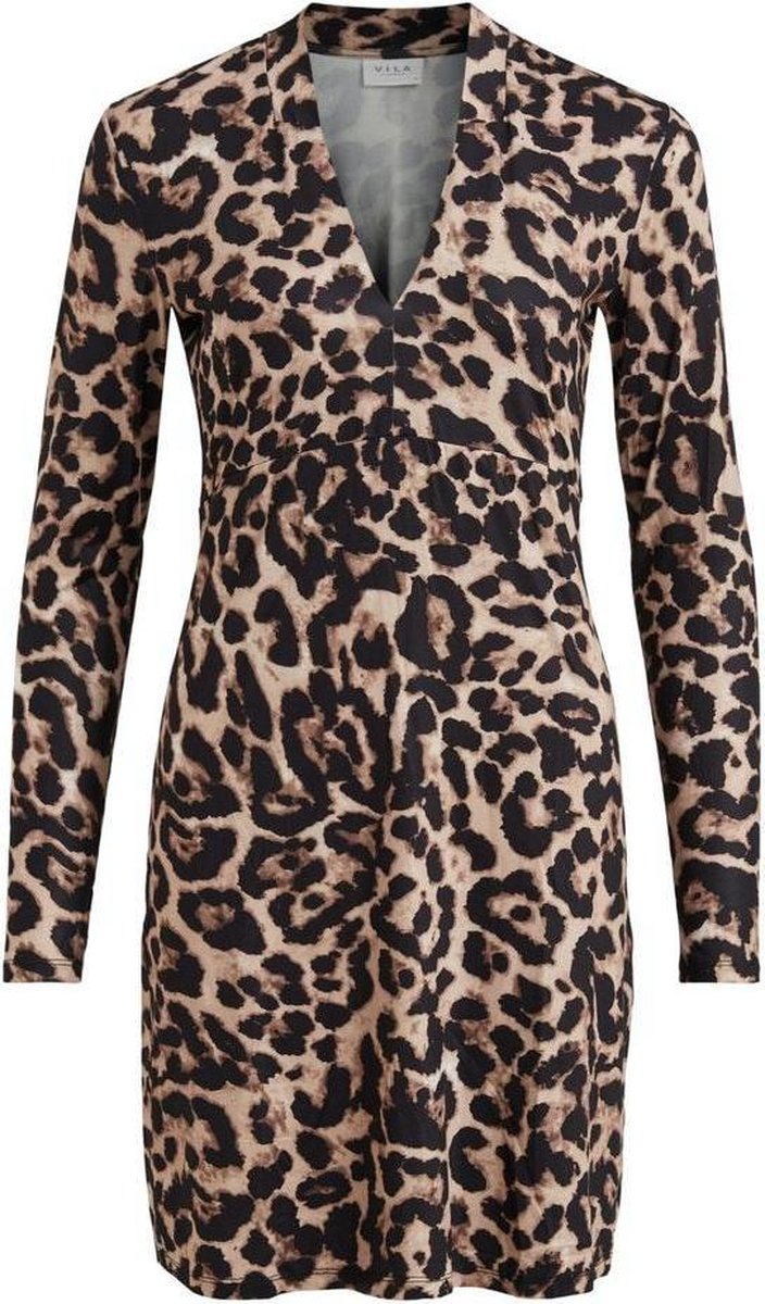 Vileoa L/s V-neck Dress/ofw 14066146 Nomad/leo