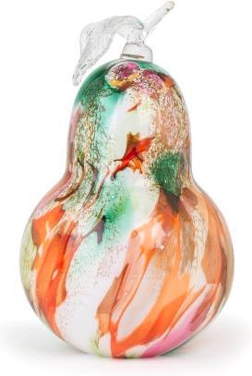 Design beeld Pear Xxl - Fidrio MIXED COLOURS - glas, mondgeblazen - hoogte 40 cm