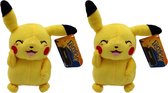 Pokemon Pikachu Knipoog (Tomy) 20 cm - Voordeelset van 2 knuffels