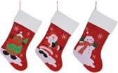 Lot de 3x chaussettes de Noël de 46 cm - Chaussettes de cheminée - Chaussettes cadeaux pour Noël