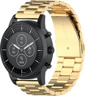 Galaxy Watch drie stalen schakel beads band - goud - Geschikt voor Samsung