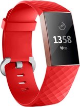 Charge 3 & 4 sport wafel band - rood - Geschikt voor Fitbit