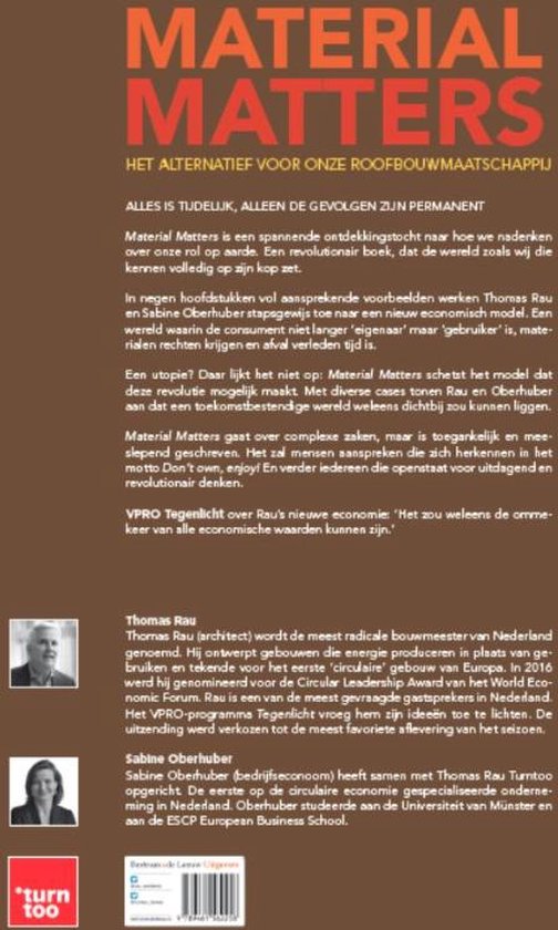 Boek 'Material Matters', met tekst en foto's van de auteurs Thomas Rau en Sabine Oberhuber.