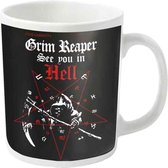 Grim Reaper Mok/beker SEE YOU IN HELL Wit