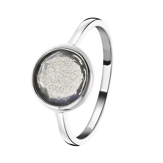 Lucardi Dames Ring Gemstone labradorite - Ring - Cadeau - Echt Zilver - Zilverkleurig