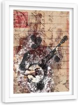 Foto in frame Abstracte muzikant, 80x120, beige, Premium print