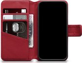 iPhone 12 Mini Bookcase hoesje - CaseBoutique - Effen Rood - Leer