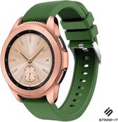 Siliconen Smartwatch bandje - Geschikt voor  Samsung Galaxy Watch siliconen bandje 41mm / 42mm - legergroen - Strap-it Horlogeband / Polsband / Armband