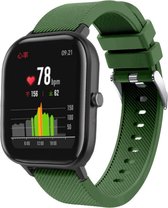 Siliconen Smartwatch bandje - Geschikt voor  Xiaomi Amazfit GTS silicone band - legergroen - Strap-it Horlogeband / Polsband / Armband