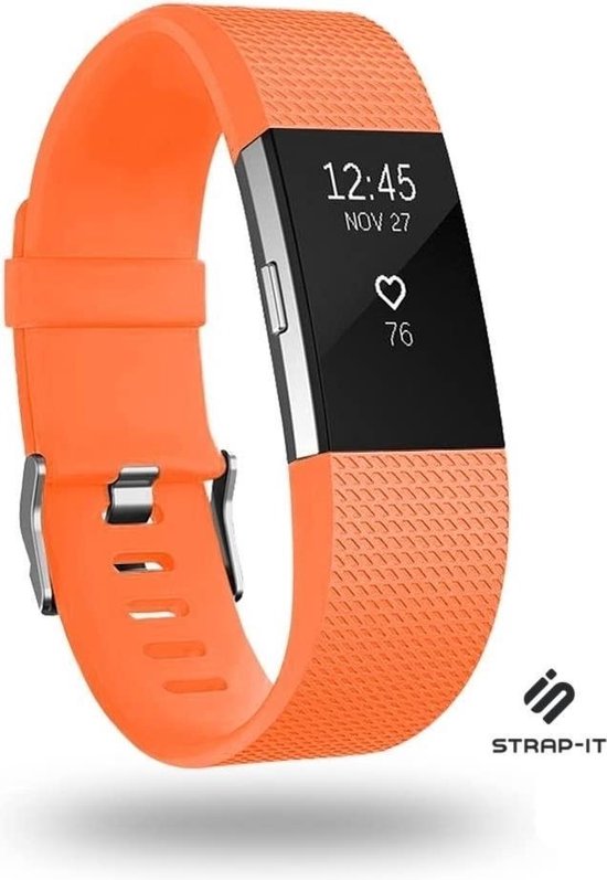 Siliconen Smartwatch bandje - Geschikt voor Fitbit Charge 2 siliconen  bandje - oranje... | bol.com