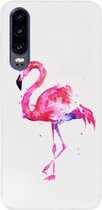 ADEL Siliconen Back Cover Softcase Hoesje Geschikt voor Huawei P30 - Flamingo