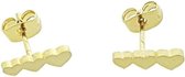 Aramat jewels ® - Stalen goudkleurige oorbellen 3 hartjes dames