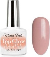 Modena Nails Top Coat Gellak Glow Non Wipe - Perfect Nude 7,3ml. - Perfect Nude - Glanzend - Top en/of basecoat