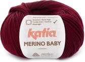 Katia Merino Baby - 62 donker wijnrood - 50 gr. = 165 m.