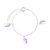 Armband meisje | Eenhoorn armband | Zilveren armband met drie eenhoornhoofden | WeLoveSilver