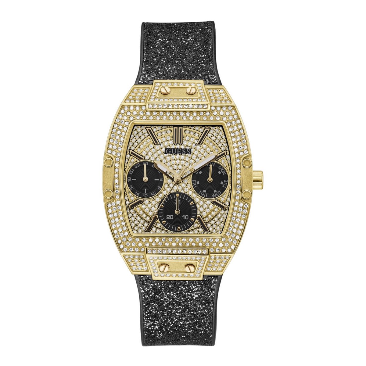 Guess Raven GW0105L2 Horloge - Siliconen - Zwart - Ø 43 mm