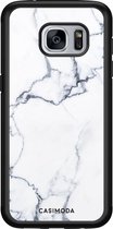 Samsung S7 hoesje - Marmer grijs | Samsung Galaxy S7 case | Hardcase backcover zwart