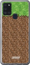 Samsung Galaxy A21s Hoesje Transparant TPU Case - Minecraft - Grass #ffffff