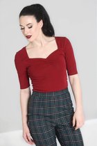 Hell Bunny Philippa 50's Top Burgundy