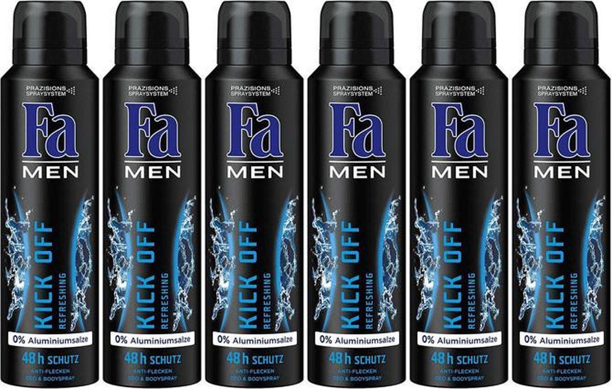 Fa Deospray Men Kick Off 6 x 150ml voordeelverpakking