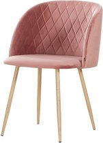 Sortio Home - Eetkamerstoel Makro - Licht roze - Velvet