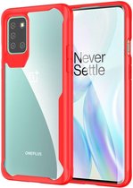 OnePlus 8T Back Cover Hoesje Hybride Shockproof Transparant Rood