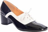 Banned The Modernist Two Tone 60's Pumps Zwart Wit
