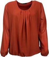 Pink Lady dames blouse brique uni - maat L