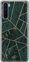 OnePlus Nord hoesje siliconen - Abstract groen | OnePlus Nord case | groen | TPU backcover transparant